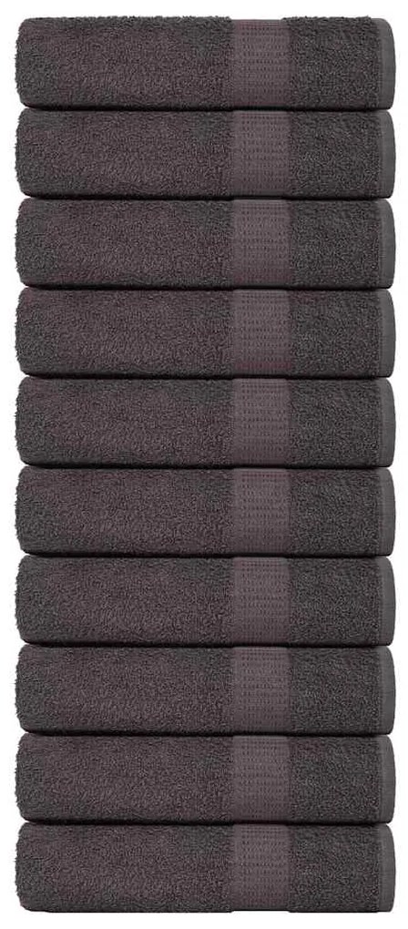 Asciugamani 10 Pz Antracite 50x100 Cm 360 G/m² 100% Cotone /