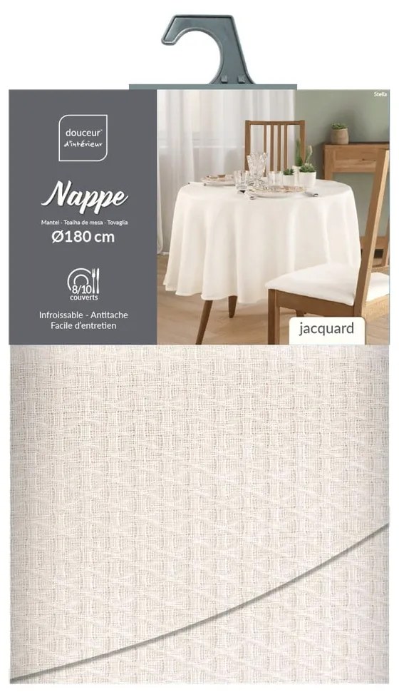 Tovaglia in jacquard ø 180 cm Stella – douceur d'intérieur