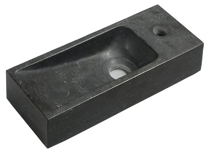 Lavabo nero in pietra 38x14 cm Blok – Sapho