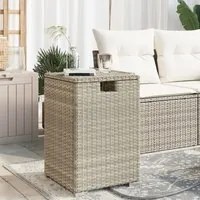 Tavolo Serbatoio Propano Grigio Chiaro 40x40x60 cm Polyrattan 366298