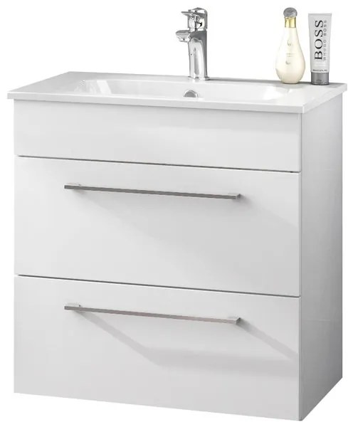 Mobile bagno con lavabo L 61 x H 61.5 x P 40 cm laccato bianco 2 cassetti per vasca centrale Giò