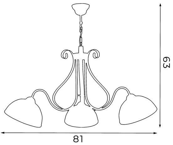 Lampadario a sospensione con catena ANTICA 3xE27/60W/230V