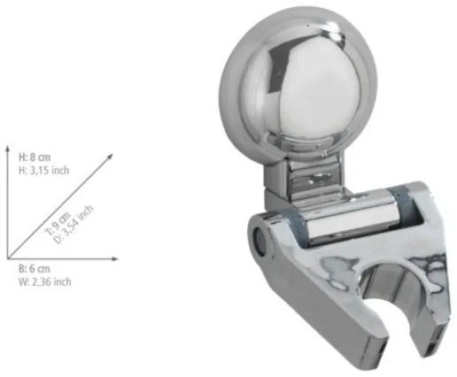 WENKO 20619100-Supporto doccia FIORINA 6x9 cm cromo lucido