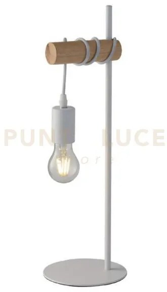 Lume arizona legno naturale e metallo bianco1 luce attacco e27 16x5...