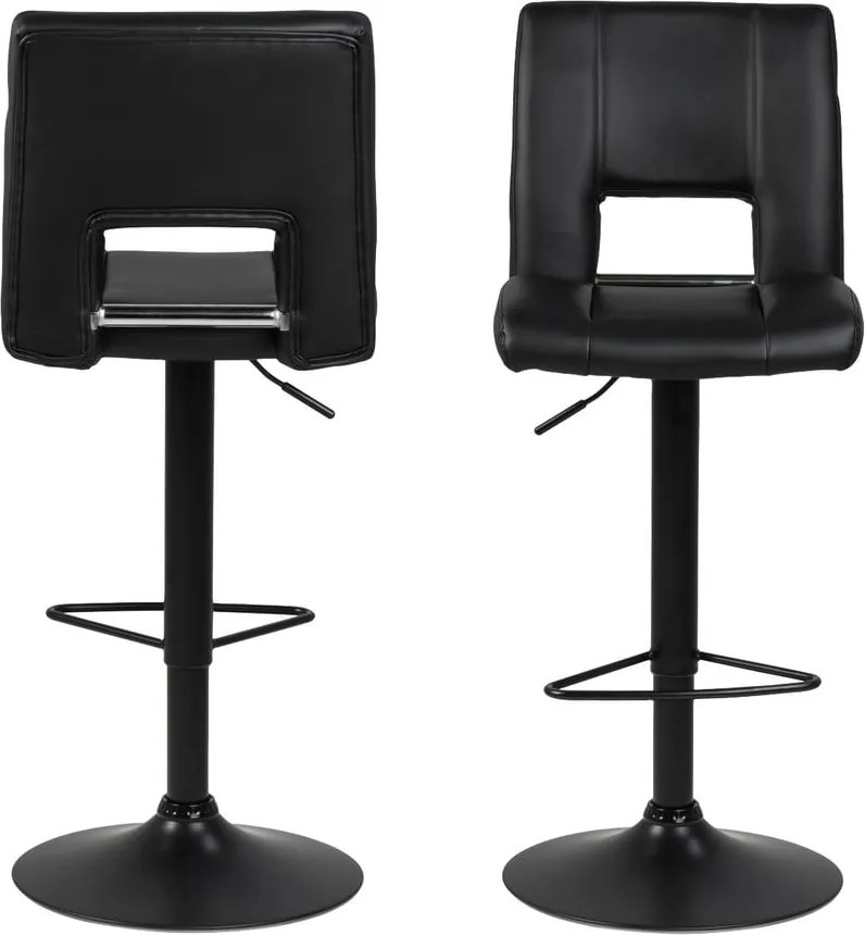 Sgabello da bar nero ad altezza regolabile Sylvia - Actona