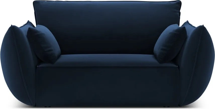 Poltrona blu scuro con rivestimento in velluto Vanda – Mazzini Sofas