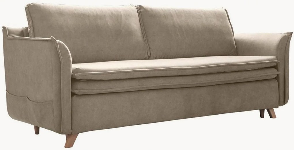 Divano letto 3 posti in velluto con contenitore Charming Charlie