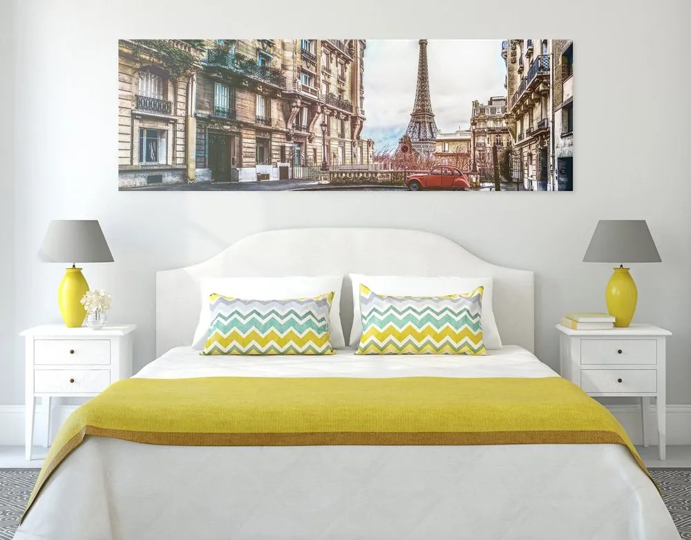 Quadro su tela – Vista sulla Torre Eiffel dalla strada di Parigi