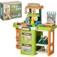 Supermercato Giocattolo per Bambini 52x29x61 cm con Cassa e Accessori Verde e Arancione