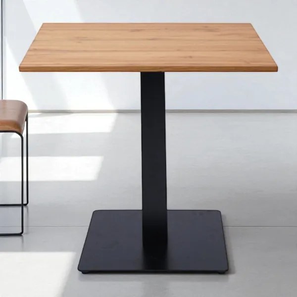 Tavolo da bar ristorante quadrato 80x80 cm con piano laminato Rovere Nodato H 75