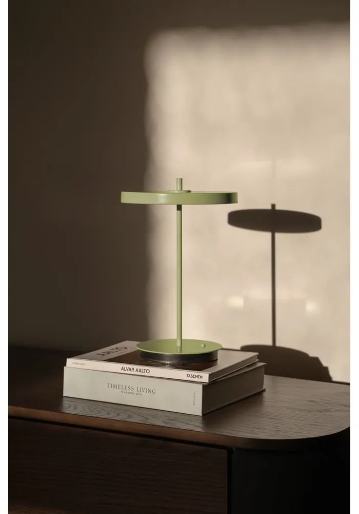 Lampada da tavolo LED verde in metallo con paralume in metallo (altezza totale 31 cm) Asteria Move – UMAGE