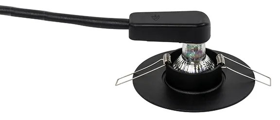 Set di 6 Faretto da incasso moderno nero 12 cm - BUCO