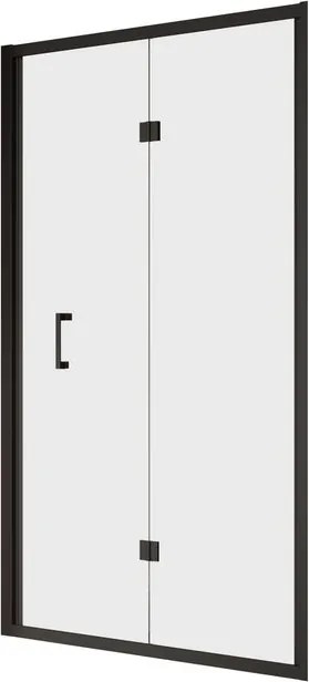 Porta doccia soffietto L 66-72 cm x H 200 cm in vetro trasparente SP. 6 mm, profilo nero, serie Era