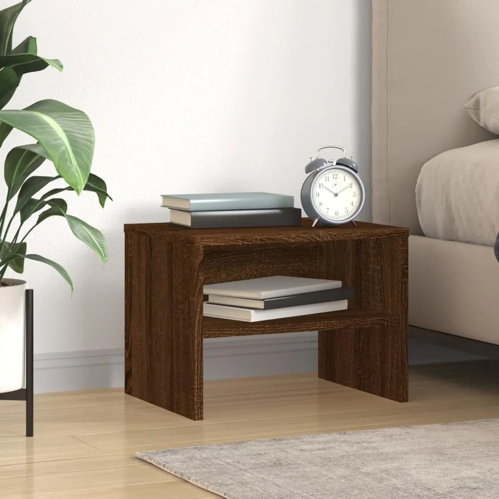 Comodino Rovere Marrone 40x30x30 Cm Legno Multistrato /