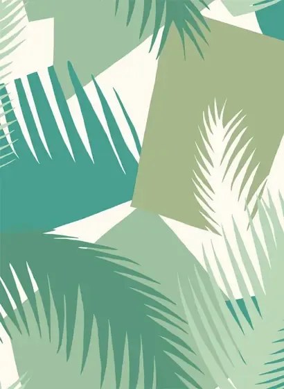 Cole & Son Carta da parati Deco Palm - Green