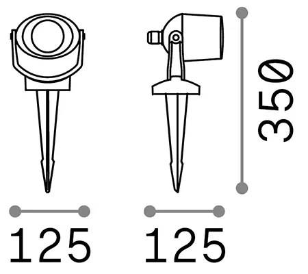 Faretto Da Esterno Moderno Elio Materie Plastiche Nero 1 Luce Gu10