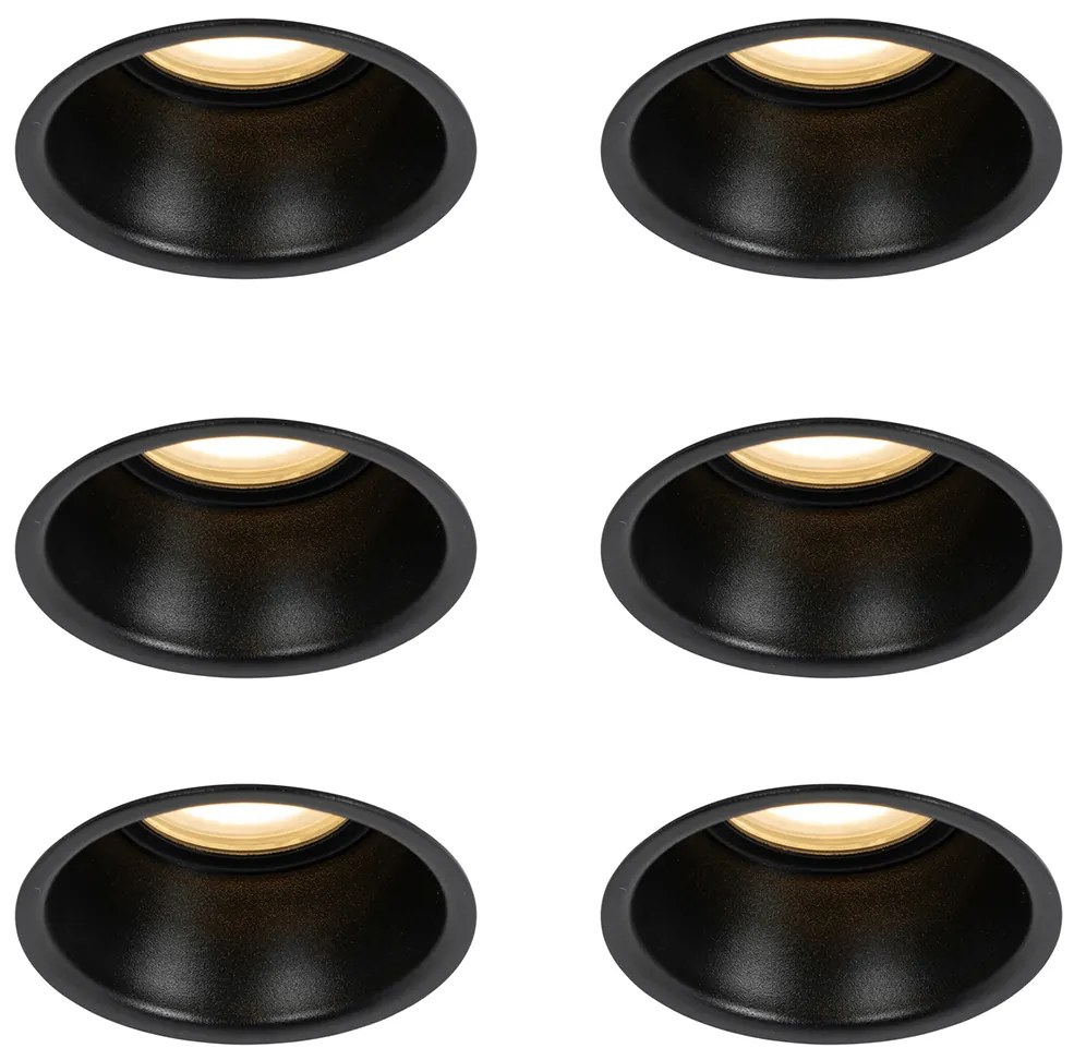 Set di 6 faretti incasso neri GU10 50mm IP44 - Dept