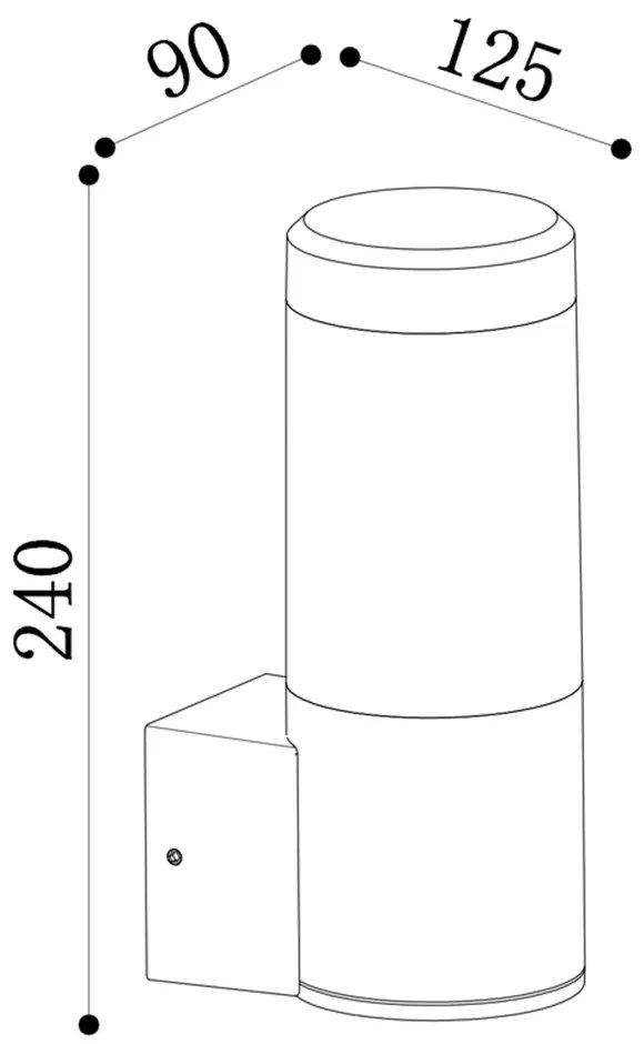 Lampada Da Parete Moderna Da Esterno Alluminio Nero Luce 8W Ip54