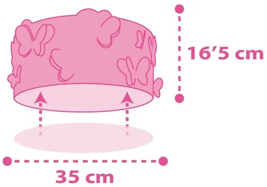 Dalber 62146 - Plafoniera per bambini FARFALLA 2xE27/60W/230V