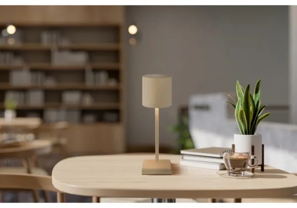 Globo 58487S - Lampada da tavolo ricaricabile a LED DIXON, dimmerabile con controllo touch, 1,5W/5V 2200 mAh beige