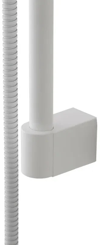Saliscendi doccia 70 cm regolabile con doccetta tonda in ABS bianco opaco Hidra