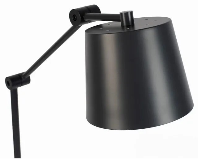 Lampada da terra nera con paralume in metallo (altezza 135 cm) Hajo - White Label