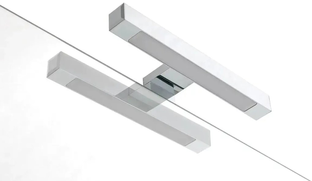 Mobile Bagno Sospeso Effetto Pietra 80cm Due Cassetti e Specchio con Lampada