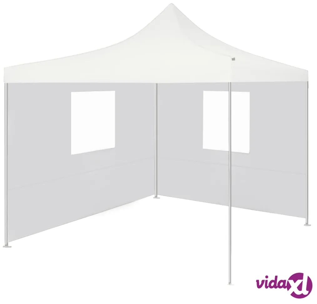vidaXL Gazebo Pieghevole Professionale 2 Pareti 2x2m Acciaio Bianco