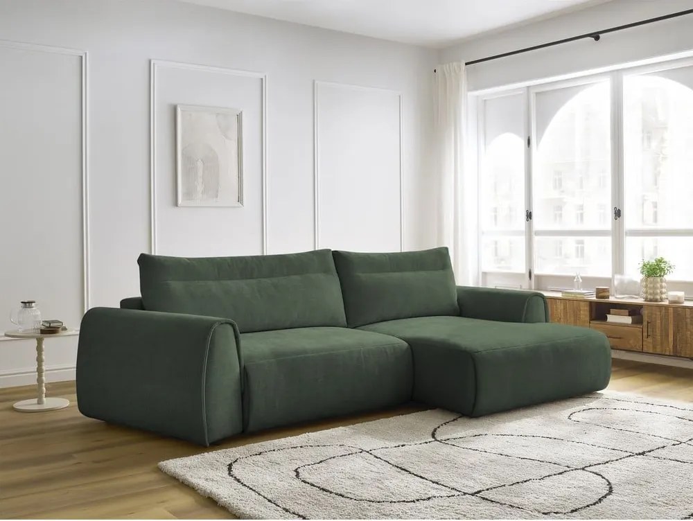 Divano angolare in verde scuro Aden – Bobochic Paris