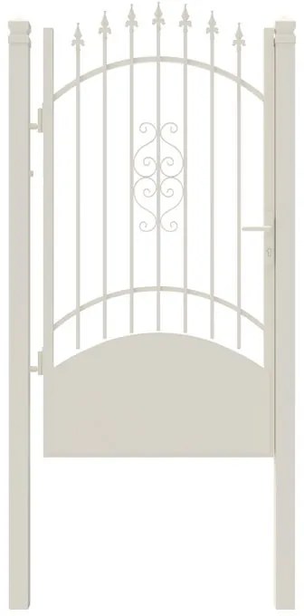 Cancello con serratura manuale Marmolada in acciaio, apertura a sinistra, L 104.5, H 180-195 cm, di colore bianco