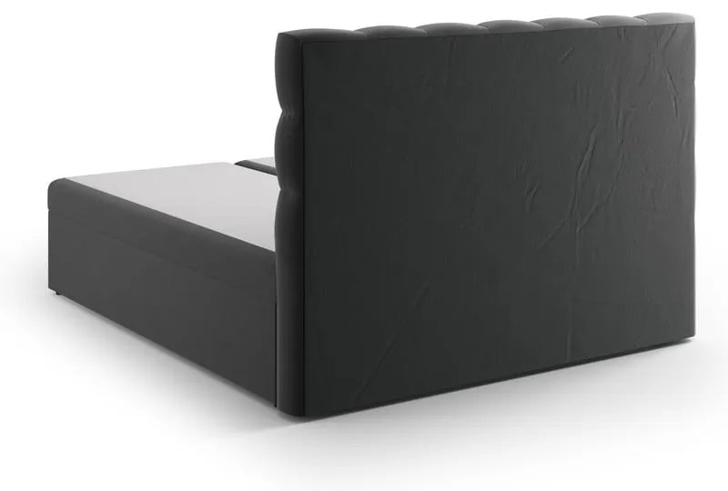 Letto boxspring antracite con contenitore 160x200 cm Bali - Cosmopolitan Design