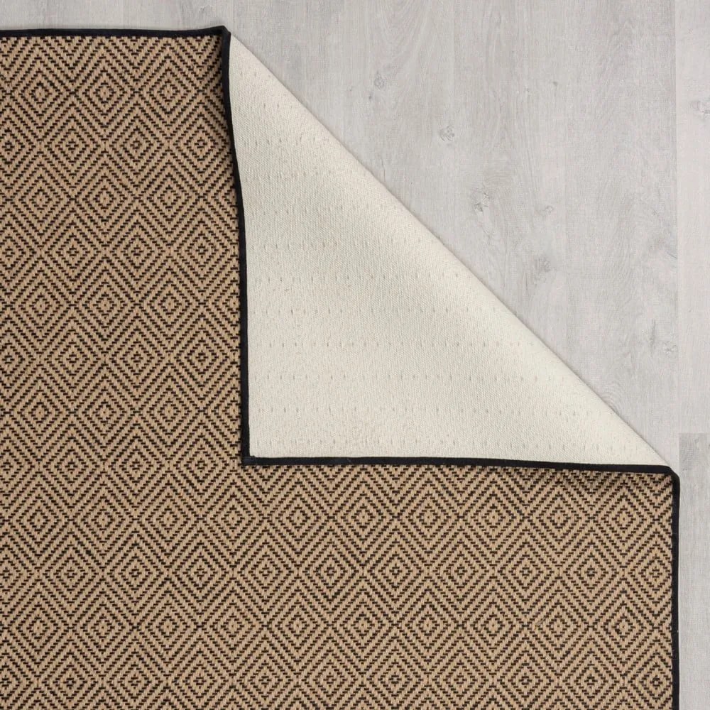 Tappeto nero/di colore naturale in iuta 200x290 cm Diamond – Flair Rugs