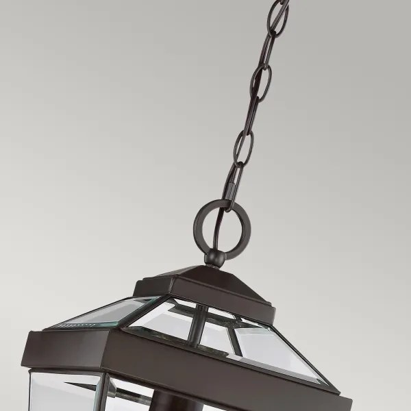 Quoizel QZ-RAVINE8-M - Lampadario da esterno a sospensione con catena RAVINE 1xE27/60W/230V IP23 marrone