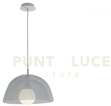 Lampadario a sospensione harem bianca 1 luce attacco e27 37x37x150cm