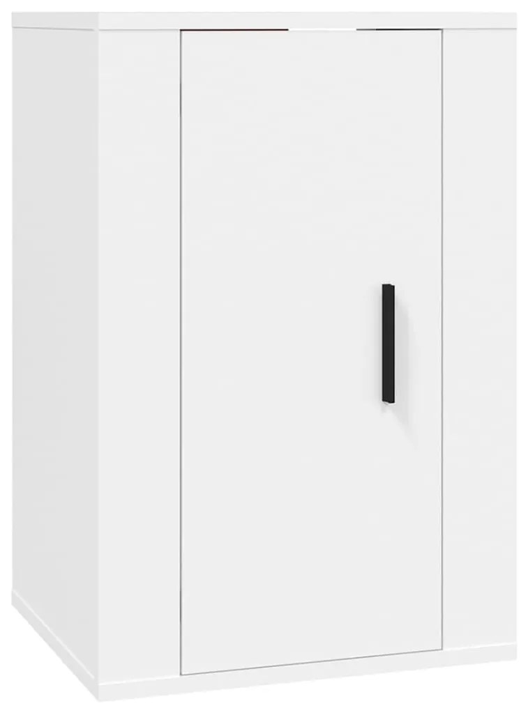 Set di Mobili Porta TV 2 pz Bianco in Legno Multistrato