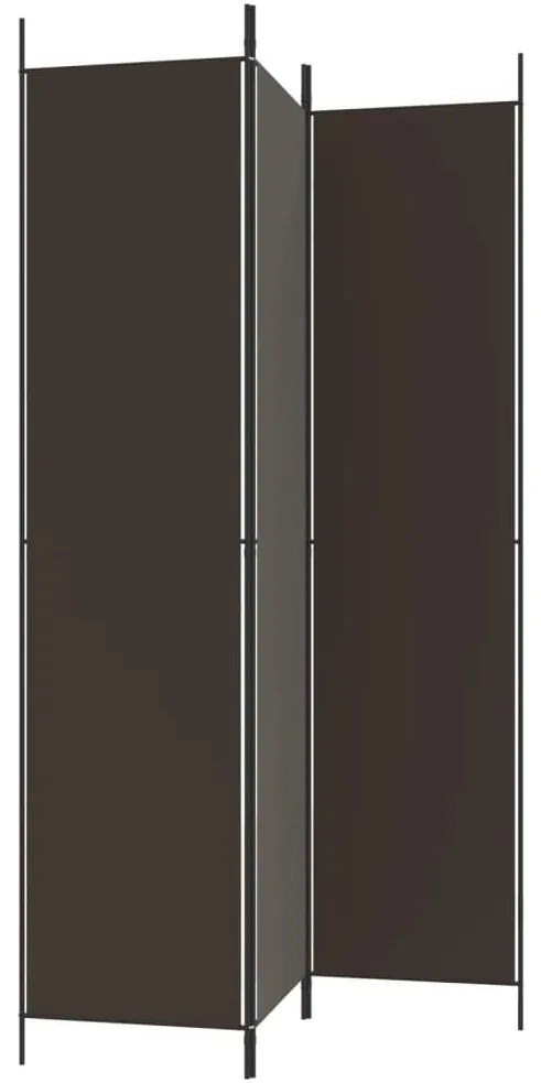 Divisorio a 3 pannelli marrone 150x220 cm in tessuto
