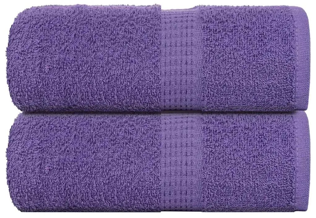 Asciugamani Ospiti 2 Pz Viola 30x50 Cm 360 G/m² 100% Cotone /