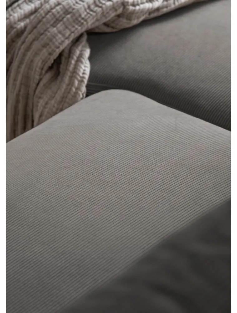 Divano letto in velluto a coste grigio (angolo destro) Lofty Lilly - Miuform