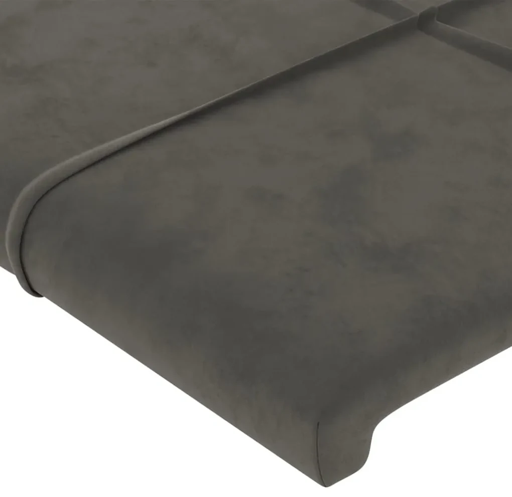 Testiera ad orecchio grigio scuro 183x23x78/88 cm in velluto