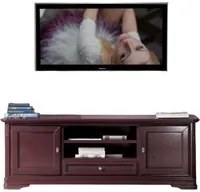 Porta tv 2 ante in legno shabby rosso bordeaux 181x52x65 - Mobili 2G