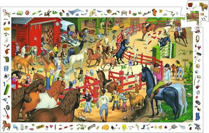 Un puzzle e un gioco di osservazione - equestre - 200 pezzi