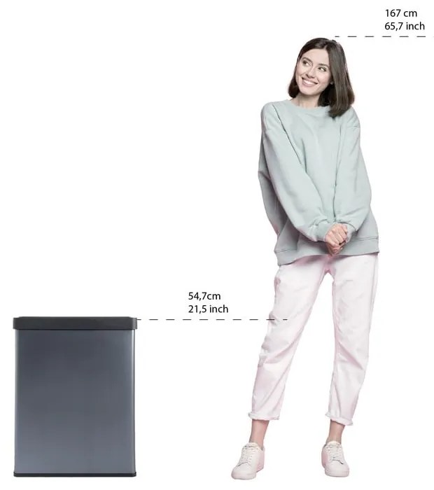 Cestino per la spazzatura blu in plastica riciclata 54 l Verto Recycle - Curver