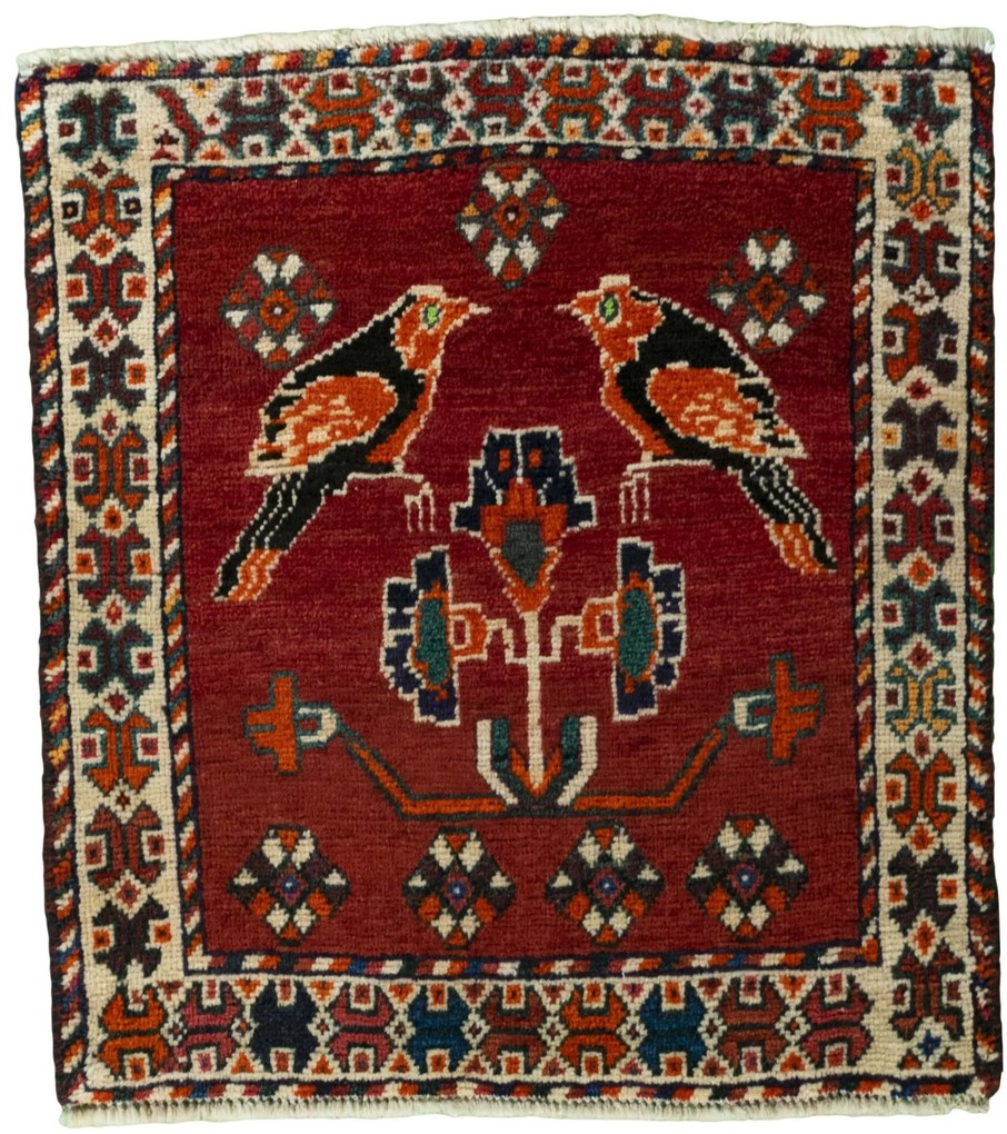 Shiraz Tappeto persiano 60x70 Rosso (Iran) Annodato A Mano