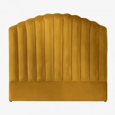 Testiera per Letto da 150 cm in Velluto Meirela Mostarda - Sklum