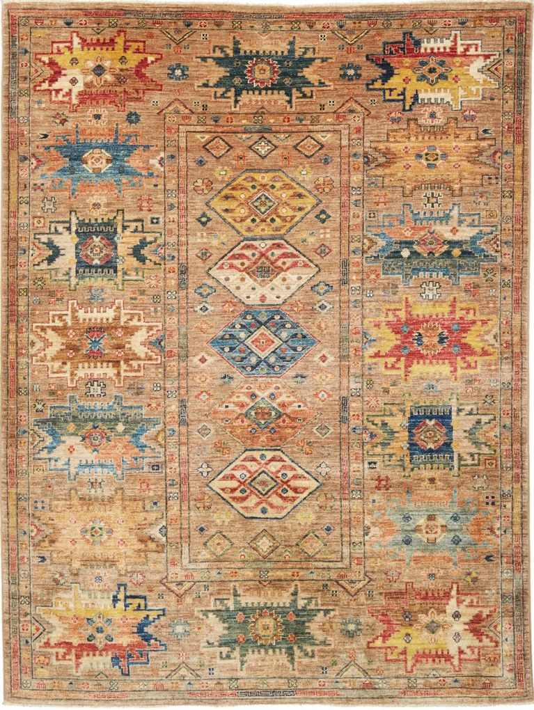 Samarkand Tappeto 150 x 200 Marrone (Pakistan) Annodato A Mano