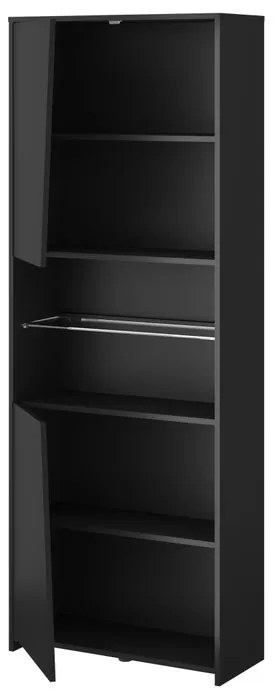 Libreria GAMING L 67 x P 28 x H 180 cm nero opaco, portata per ripiano 6 kg