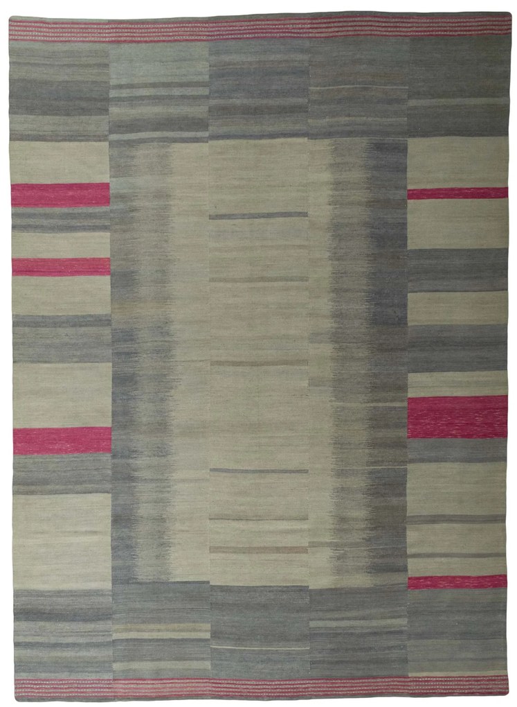 Kilim Tappeto 270x380 Nero (Iran) Tessuto A Mano