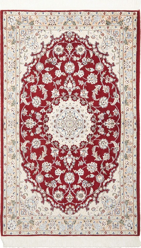 Nain Tappeto 100 x 160 Rosso (Iran) Annodato A Mano