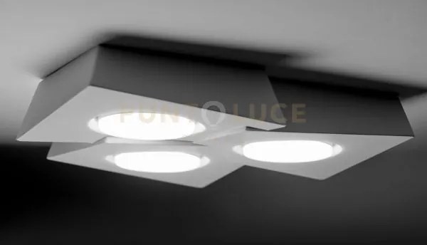 Anchise lampada da soffitto 3 luci in gesso bianco attacco gx53 l.3...