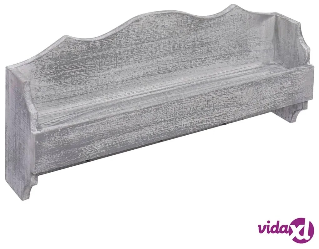 vidaXL Appendiabiti a Muro Grigio 50x10x23 cm in Legno
